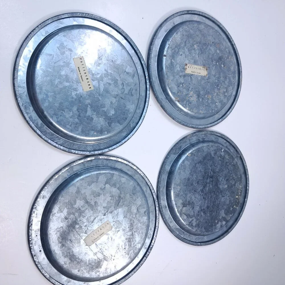 Pottery Barn Grass Turf Coasters Set 4 Football Baseball Golf Sports Steel metal